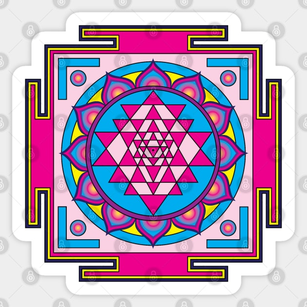 Sri Yantra Mandala Sticker by GalacticMantra